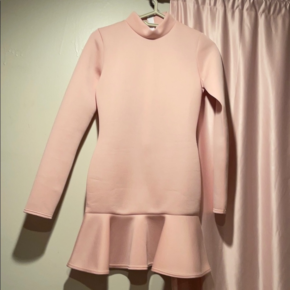 NEW Pink Turtleneck Flare Dress